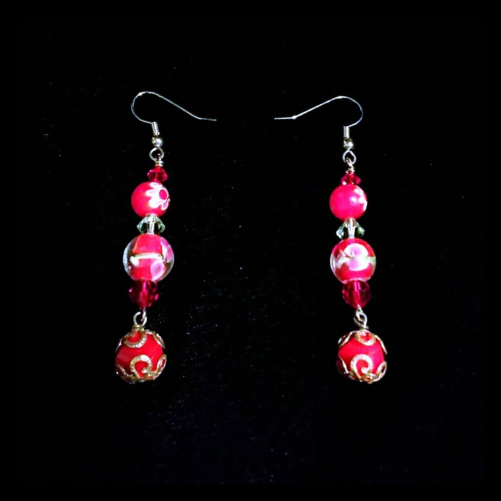 Red Roses Swarovski Crystal Earrings❤